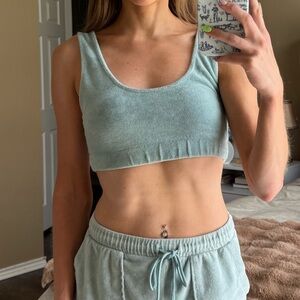 Zara Light Blue Terry Cloth Bra